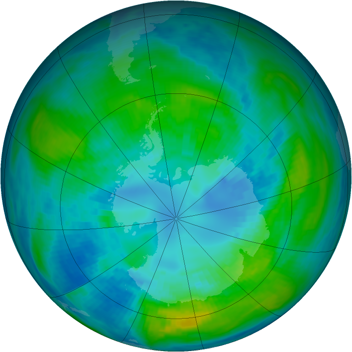 Antarctic ozone map for 12 April 1981